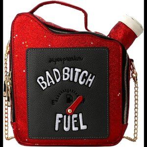 Gasoline Shoulder Handbag,Sequins PU CrossBody Purses Bad B Fuel Red
